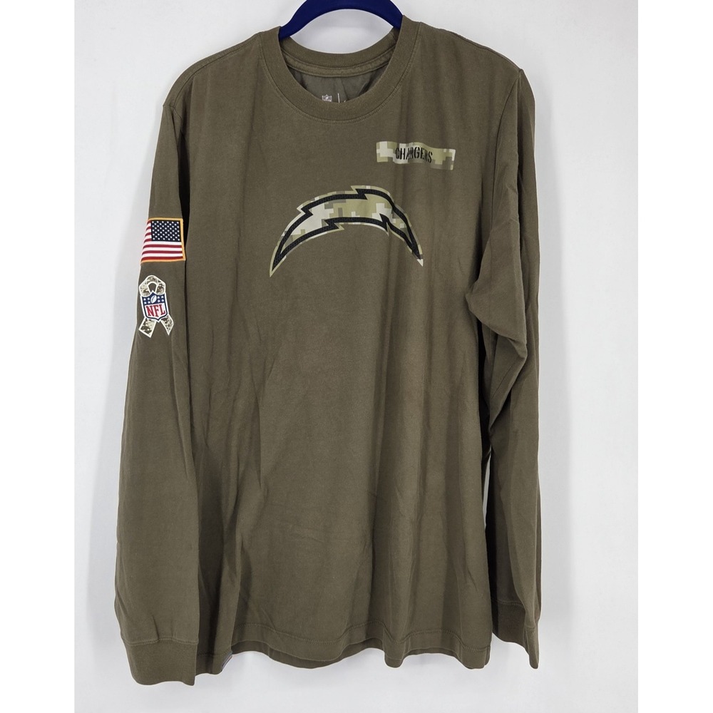 Nike Los Angeles Chargers Salute to Service Long Sleeve Shirt Men XL Green